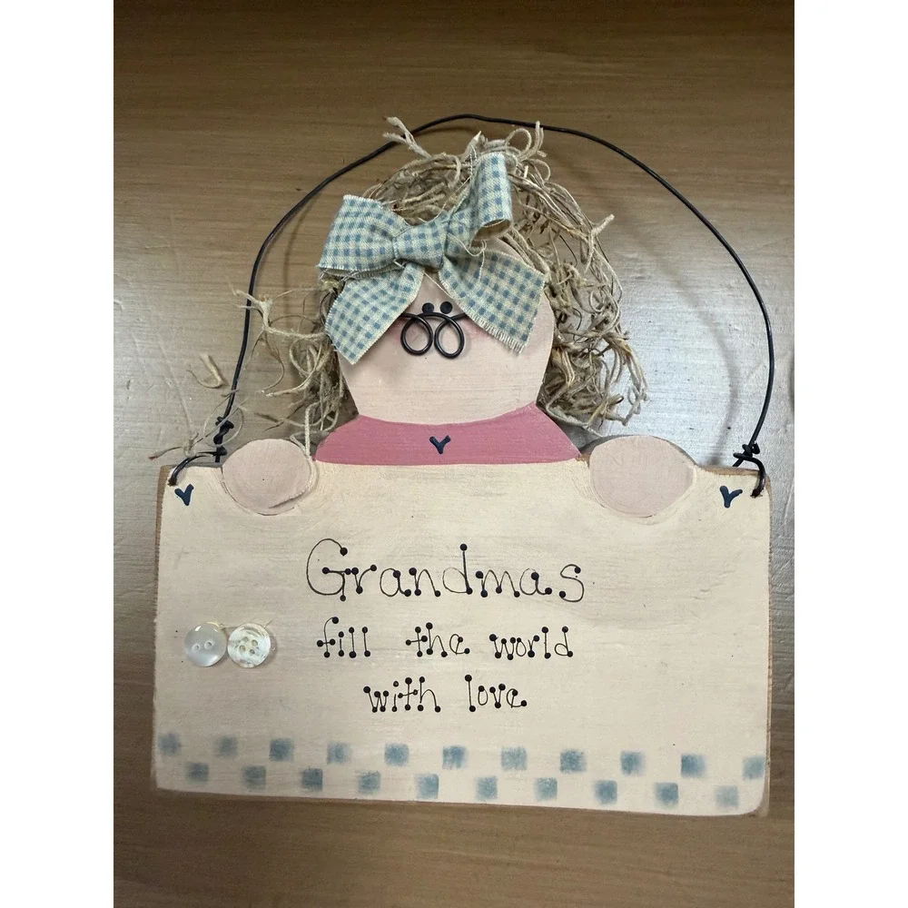 Vintage Style Wooden Grandparents Wall Signs Set Grandma and Grandpa Decor